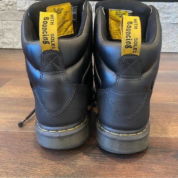 Dr. Martens Men's Earlstoke Black Steel Toe Work Boots Size 13 - Picture 11 of 16